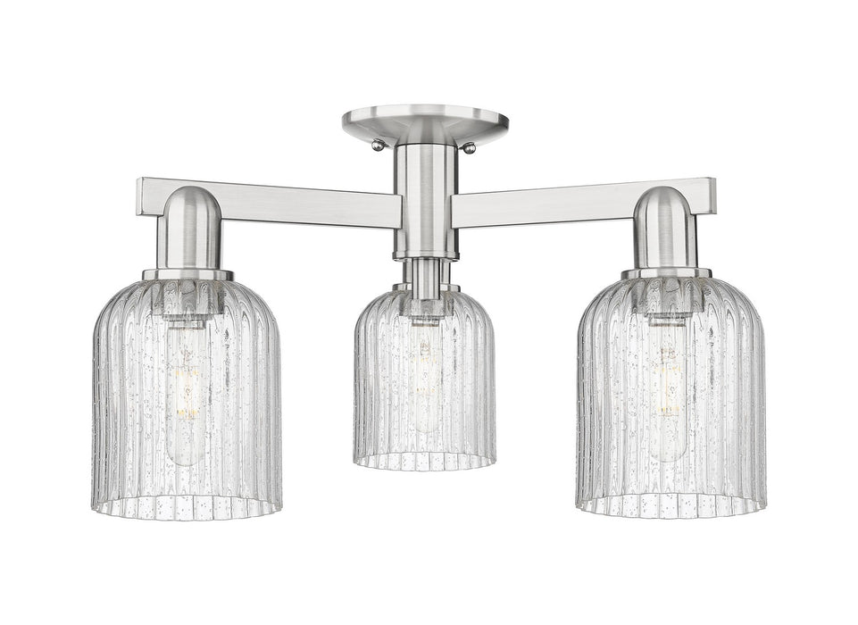 Innovations 716-3F-SN-G559-5SDY Three Light Semi-Flush Mount, Brushed Satin Nickel