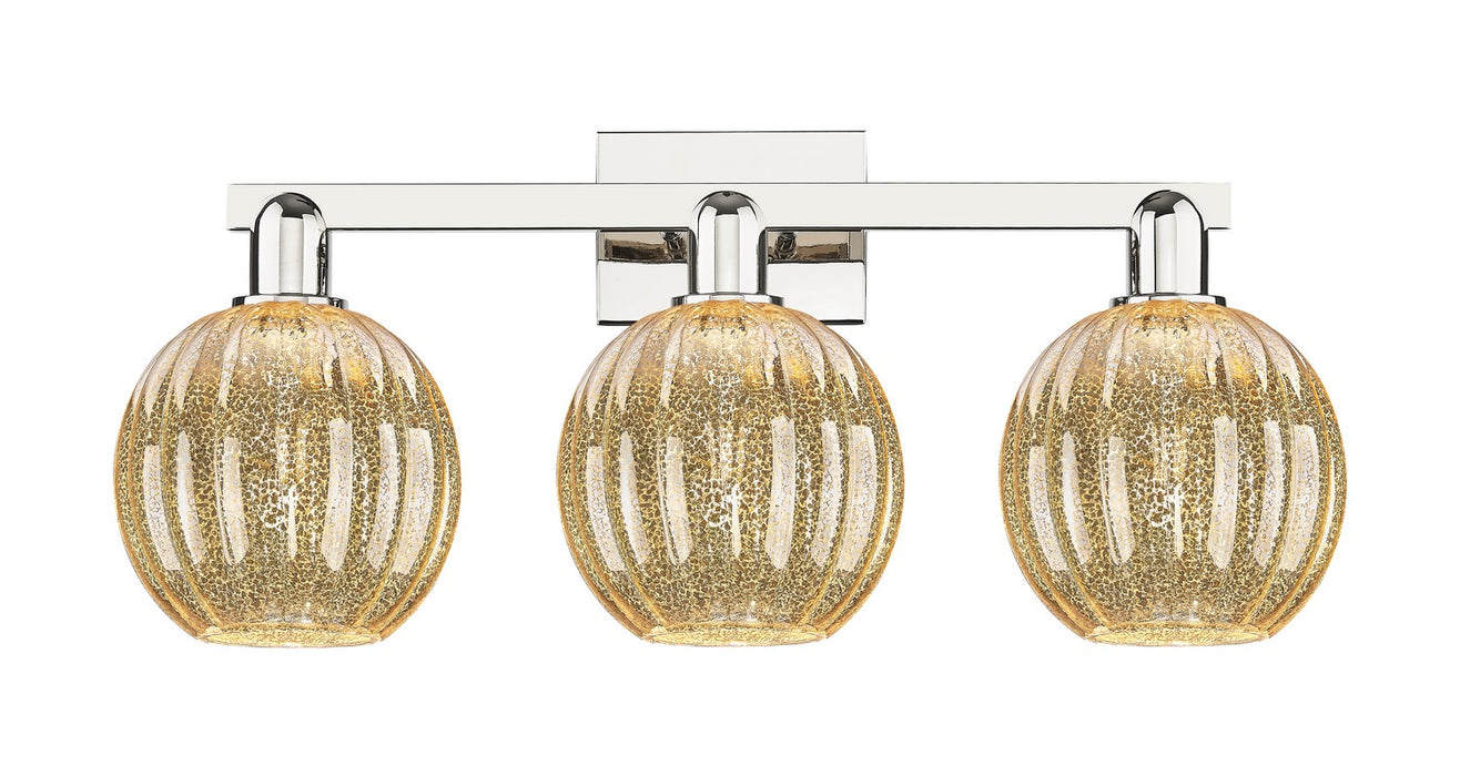 Innovations 716-3W-PN-G458-7ME Three Light Bath Vanity, Polished Nickel