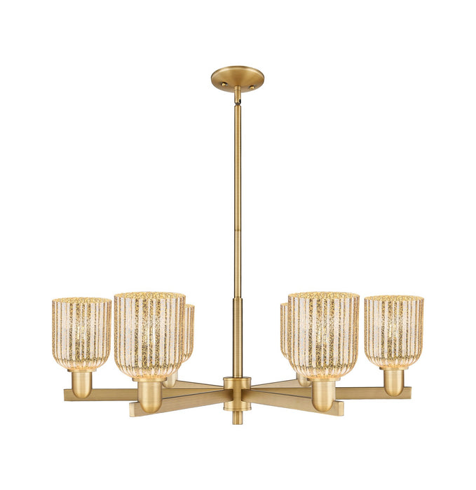 Innovations 716-6CR-BB-G559-5ME Six Light Chandelier, Brushed Brass