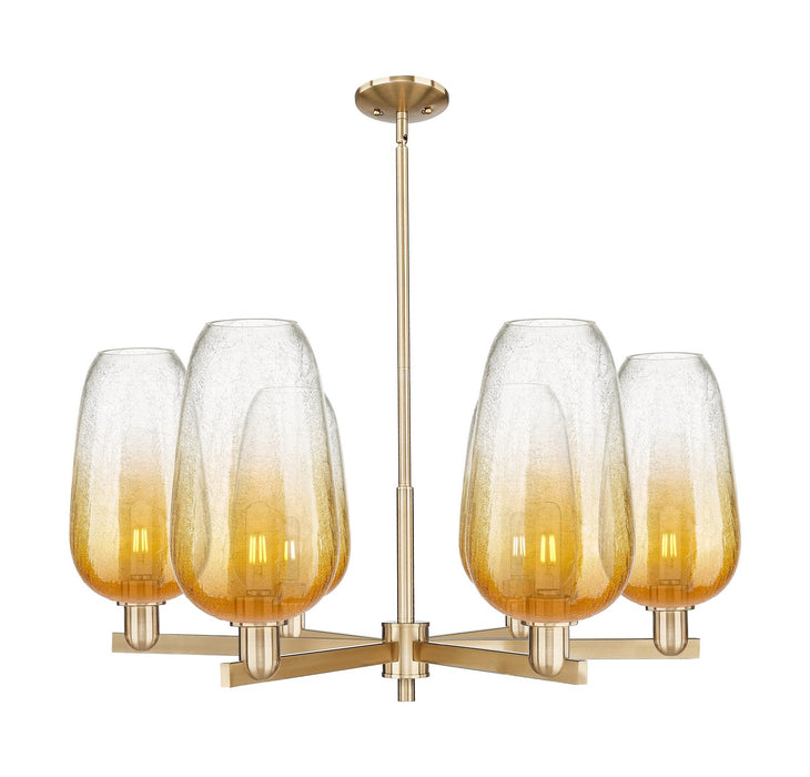 Innovations 716-6CR-CB-G484-7AM Six Light Chandelier, Champagne Bronze