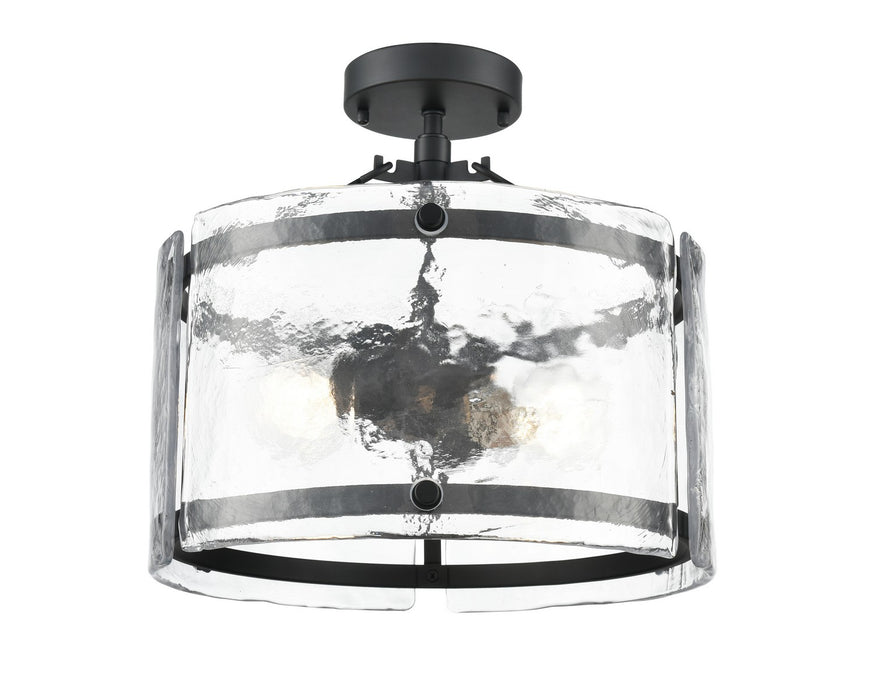 Millennium 47002-MB Two Light Semi-Flush Mount, Matte Black