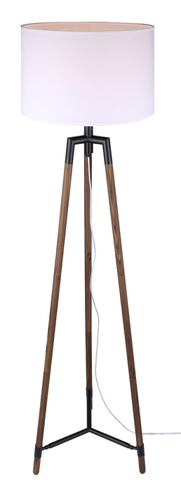 Canarm IFL2126B62BKW One Light Floor Lamp, Matte Black With Faux Woodgrain