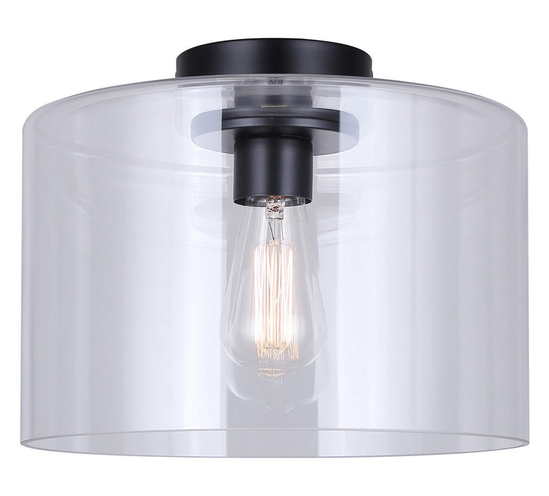 Canarm IFM2125B12BK One Light Flush Mount, Matte Black