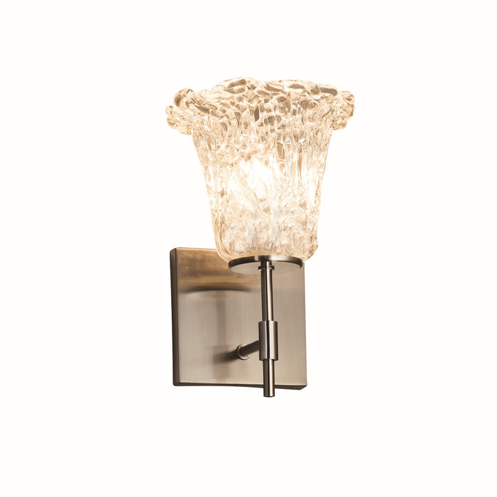 Justice Designs GLA-8411-20-LACE-NCKL One Light Wall Sconce, Brushed Nickel
