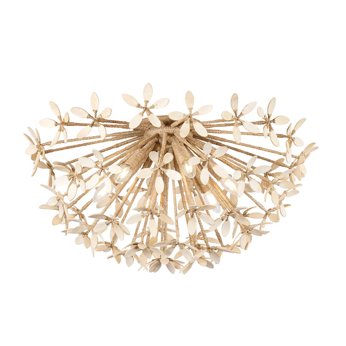 Corbett Lighting 511-06-IYC Six Light Semi Flush Mount, Ivory Coco
