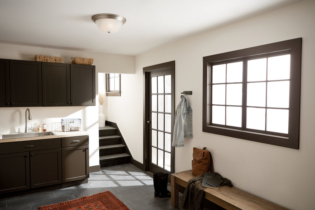 Kichler 8110NI Three Light Flush Mount, Brushed Nickel