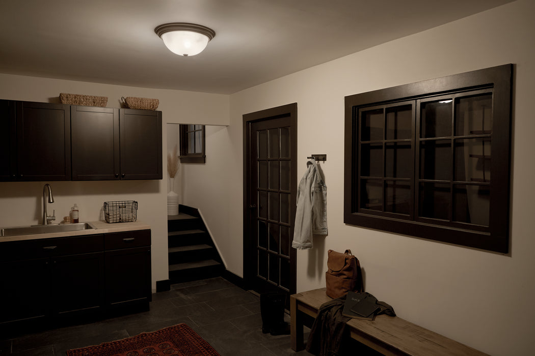 Kichler 8110NI Three Light Flush Mount, Brushed Nickel