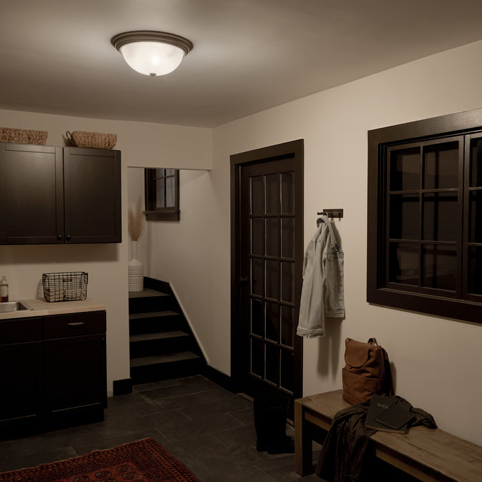 Kichler 8110NI Three Light Flush Mount, Brushed Nickel