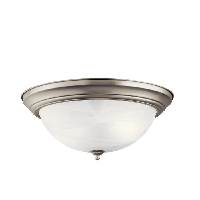 Kichler 8110NI Three Light Flush Mount, Brushed Nickel