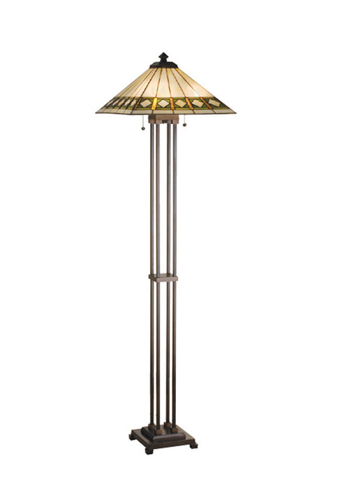 Meyda Tiffany 17385 Two Light Floor Lamp, Beige Green Da Avocado