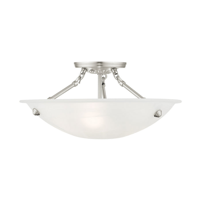 Livex Lighting 4273-91 Three Light Ceiling Mount, Brushed Nickel