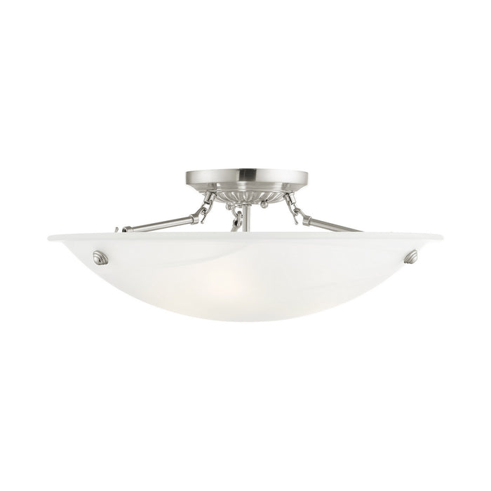 Livex Lighting 4274-91 Three Light Ceiling Mount, Brushed Nickel