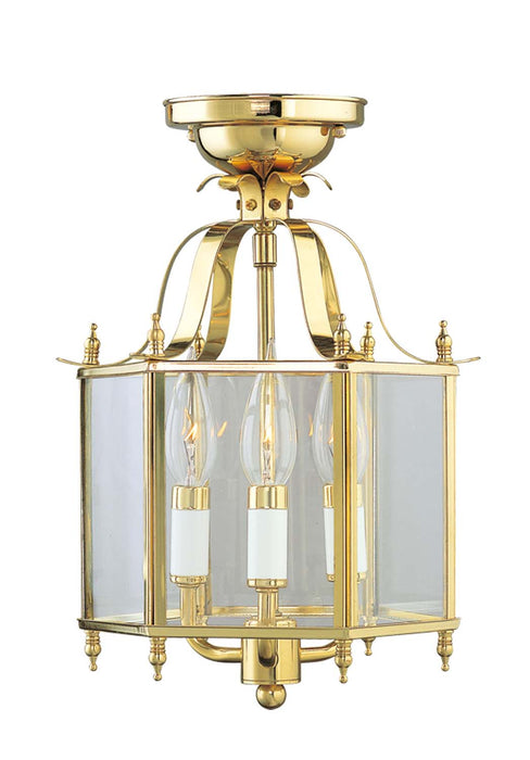 Livex Lighting 4403-02 Three Light Mini Pendant/Ceiling Mount, Polished Brass