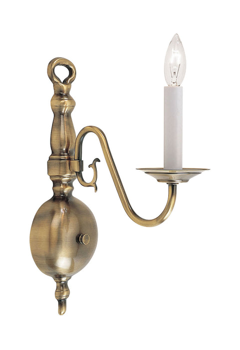 Livex Lighting 5001-01 One Light Wall Sconce, Antique Brass