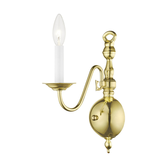 Livex Lighting 5001-02 One Light Wall Sconce, Polished Brass