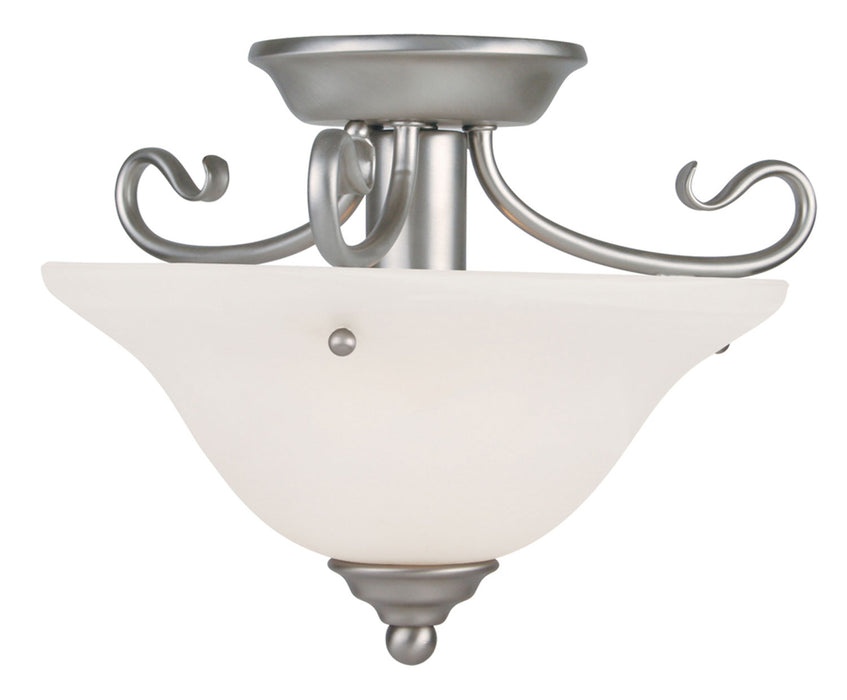 Livex Lighting 6109-91 One Light Ceiling Mount, Brushed Nickel