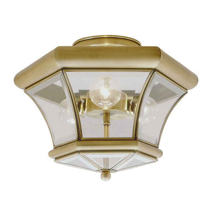 Livex Lighting 4083-01 Three Light Ceiling Mount, Antique Brass