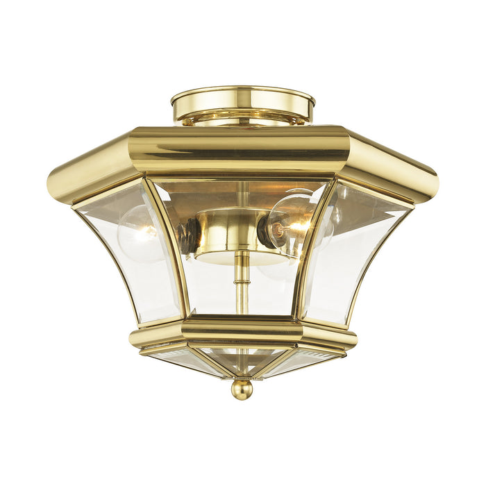 Livex Lighting 4083-02 Three Light Ceiling Mount, Polished Brass