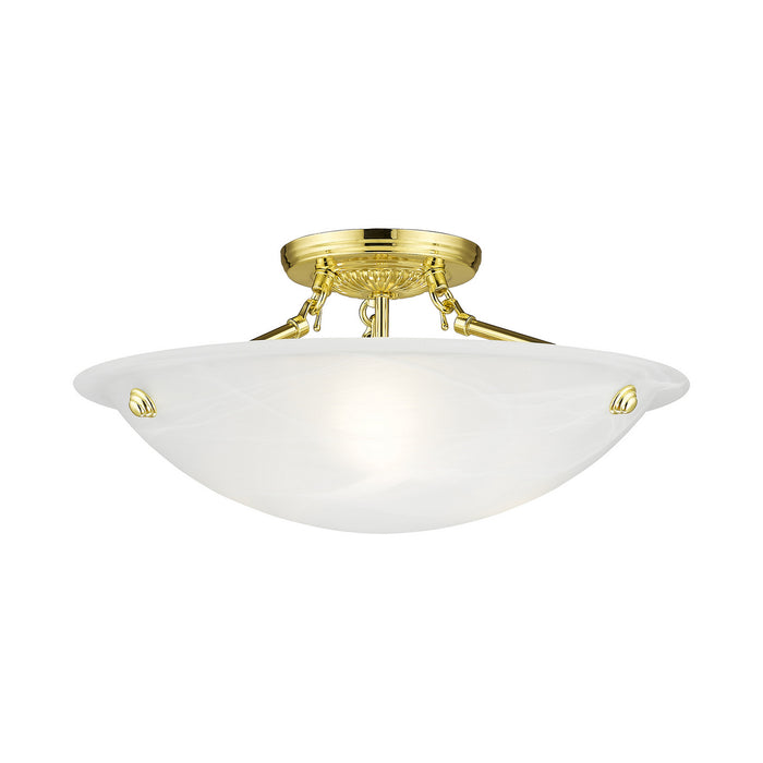 Livex Lighting 4273-02 Three Light Ceiling Mount, Polished Brass