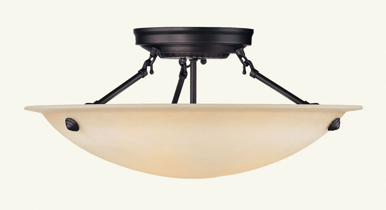 Livex Lighting 5626-07 Three Light Ceiling Mount, Bronze