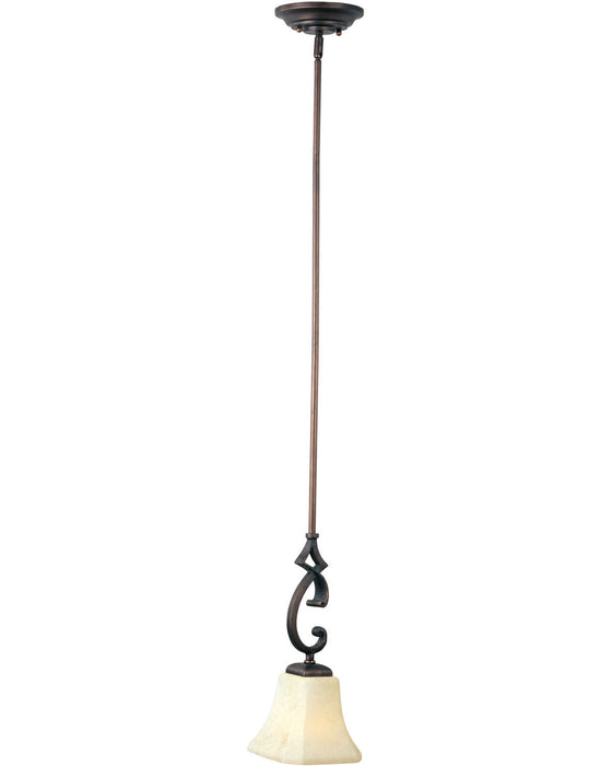 Maxim 92060FLRB One Light Mini Pendant, Rustic Burnished