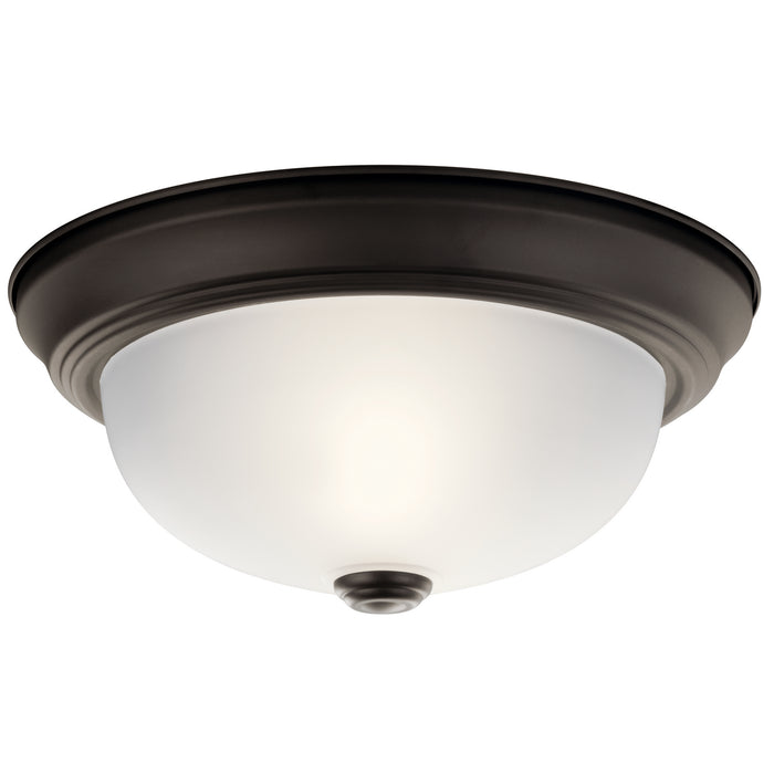 Kichler 8111OZ Two Light Flush Mount, Olde Bronze