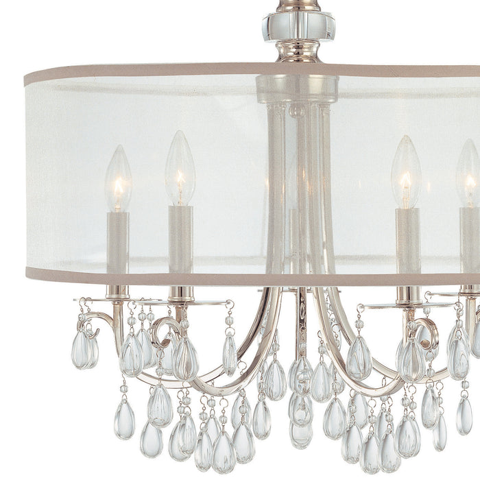 Crystorama 5625-CH Five Light Chandelier, Polished Chrome
