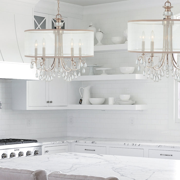 Crystorama 5625-CH Five Light Chandelier, Polished Chrome