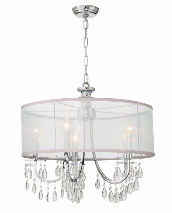 Crystorama 5625-CH Five Light Chandelier, Polished Chrome
