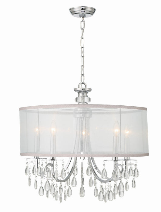 Crystorama 5625-CH Five Light Chandelier, Polished Chrome
