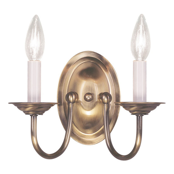 Livex Lighting 4152-01 Two Light Wall Sconce, Antique Brass
