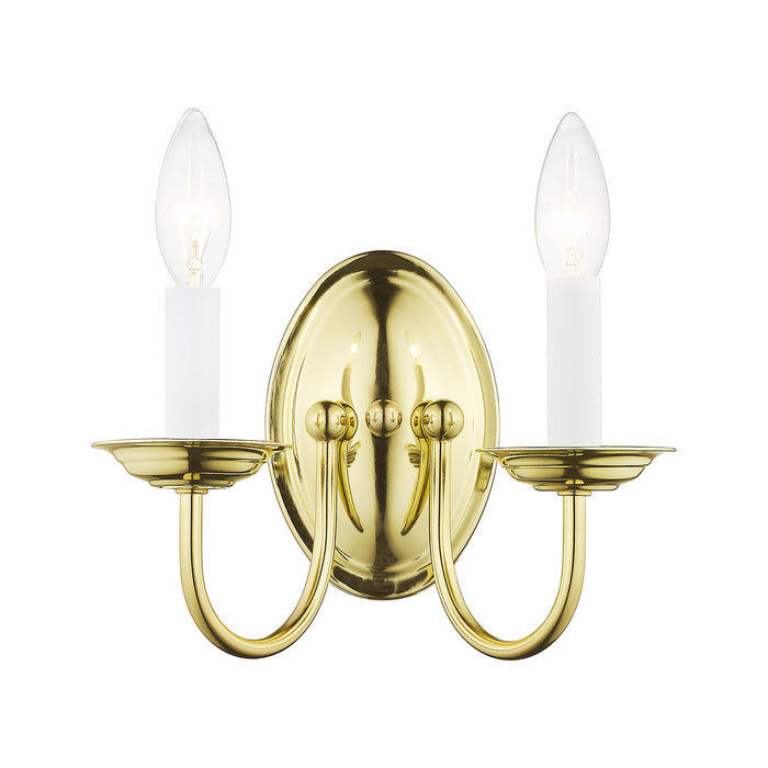 Livex Lighting 4152-02 Two Light Wall Sconce, Polished Brass