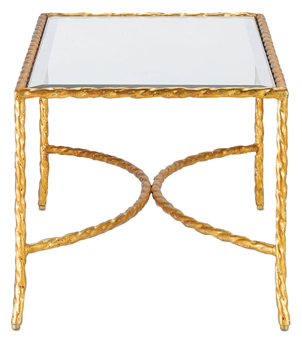 Currey and Company 4057 Cocktail Table, Gilt Bronze