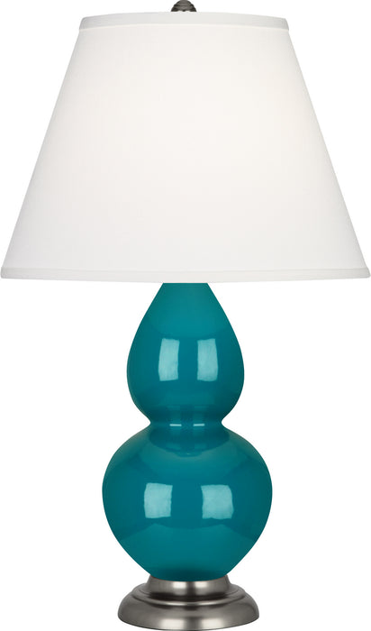 Robert Abbey 1773X One Light Accent Lamp, Peacock Glazed Ceramic w/Antique Silvered