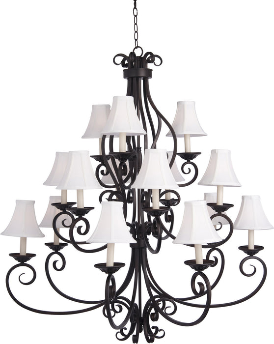 Maxim 12219OI/SHD123 15 Light Chandelier, Oil Rubbed Bronze