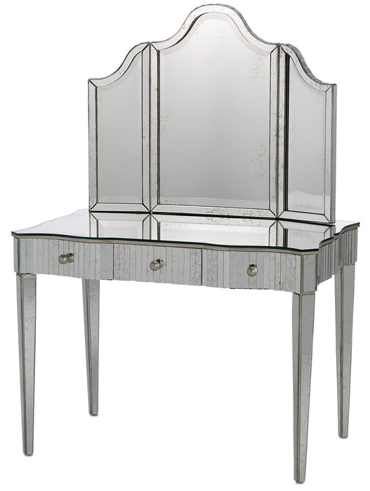 Currey and Company 1300 Mirror, Granello Silver Leaf/Antique Mirror