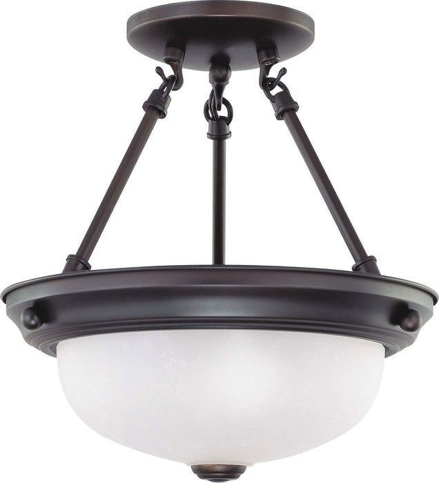 Nuvo Lighting 60-3148 Two Light Semi Flush Mount, Mahogany Bronze