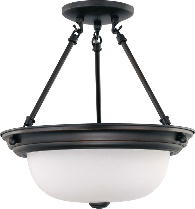 Nuvo Lighting 60-3149 Two Light Semi Flush Mount, Mahogany Bronze