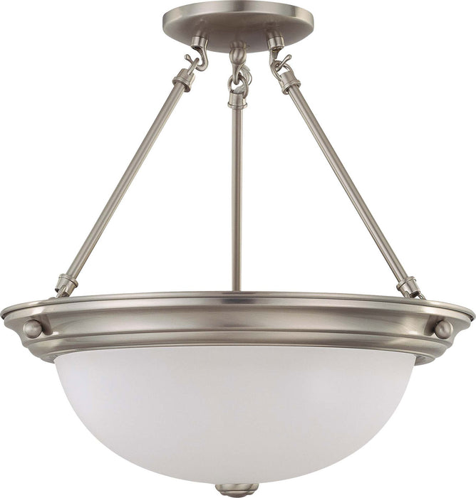 Nuvo Lighting 60-3246 Three Light Semi Flush Mount, Brushed Nickel