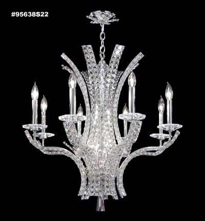 James R. Moder 95638S22 Eight Light Chandelier, Silver