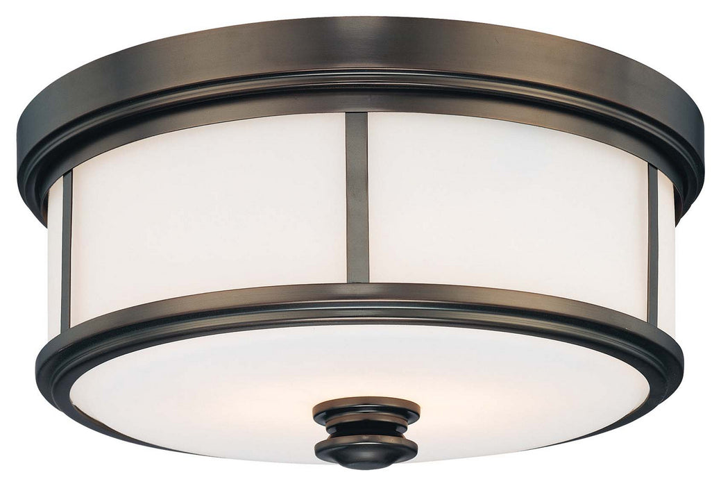 Minka-Lavery 4365-281 Two Light Flush Mount, Harvard Court Bronze (Plated)