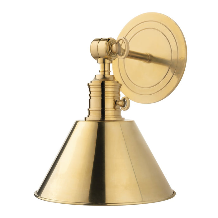 Hudson Valley 8321-AGB One Light Wall Sconce, Aged Brass