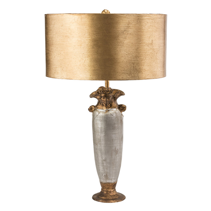 Lucas + McKearn TA1126 One Light Table Lamp, Gold/Silver Leaf Vase