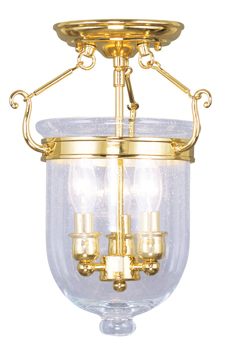 Livex Lighting 5081-02 Three Light Ceiling Mount, Polished Brass