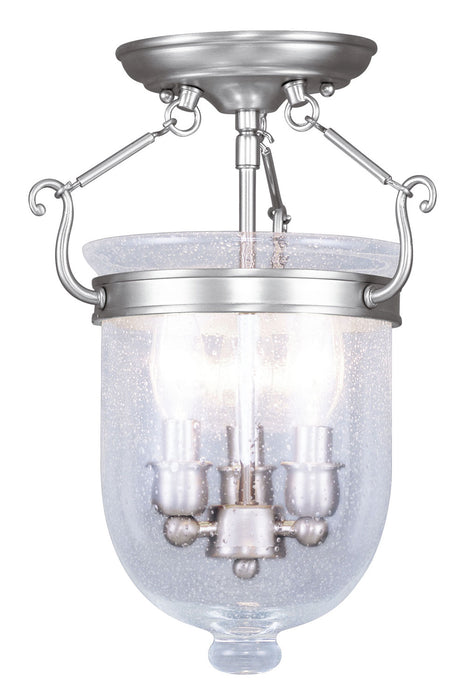 Livex Lighting 5081-91 Three Light Ceiling Mount, Brushed Nickel