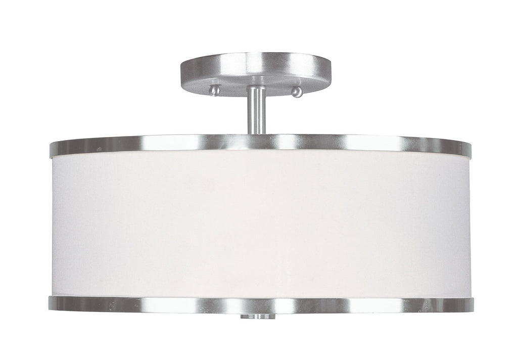 Livex Lighting 6367-91 Two Light Ceiling Mount, Brushed Nickel