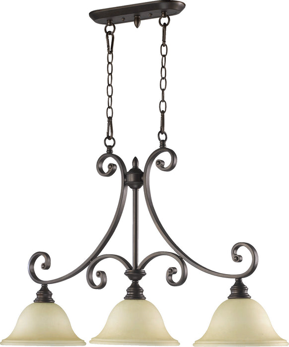 Quorum 6554-3-86 Three Light Island Pendant, Oiled Bronze