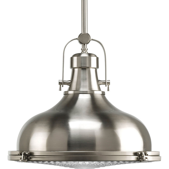 Progress Lighting P5197-09 One Light Pendant, Brushed Nickel