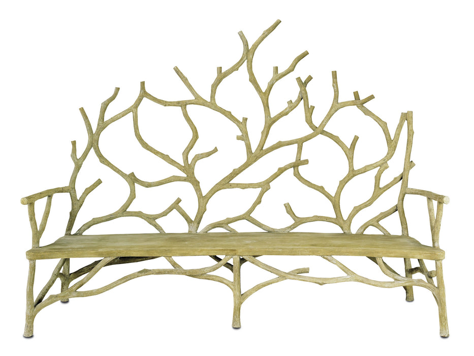 Currey and Company 2008 Bench, Portland/Faux Bois