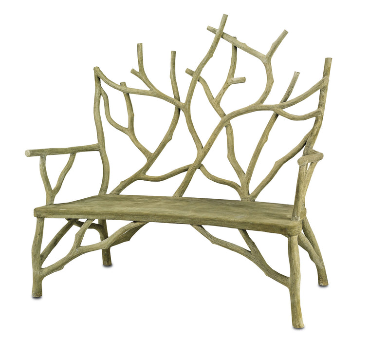 Currey and Company 2009 Bench, Portland/Faux Bois